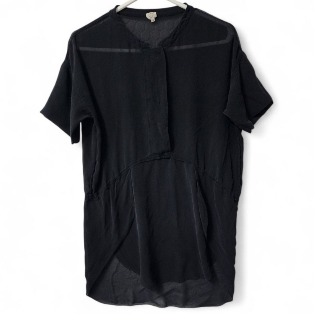 Aritzia Wilfred Sheer Silk Tunic Top Blouse